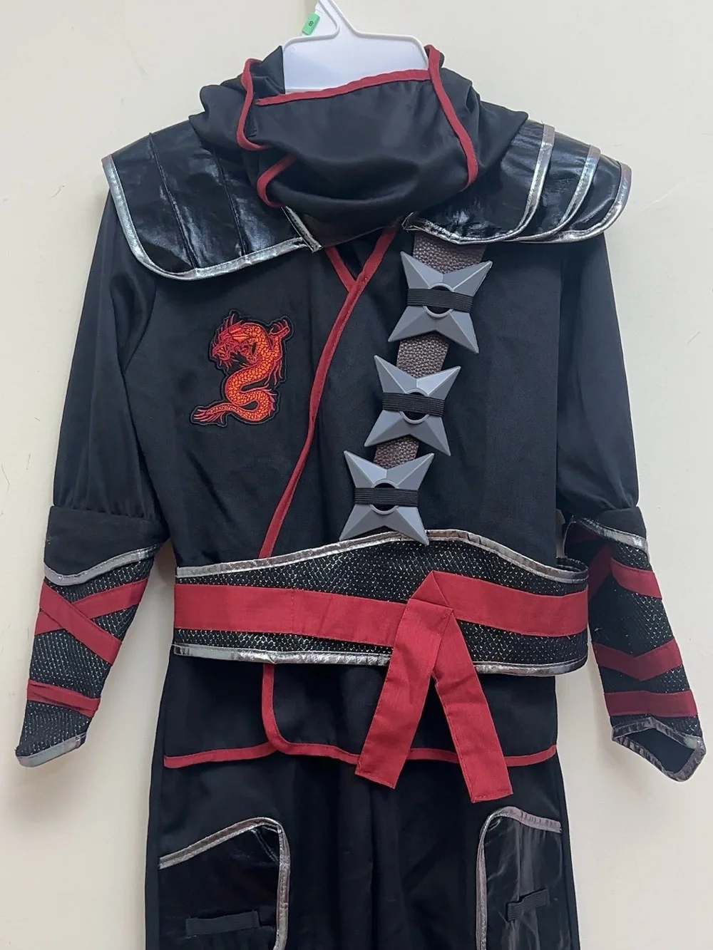 Teetot Ninja Halloween Costume Child 7-8 Black Red Dragon Warrior Costume